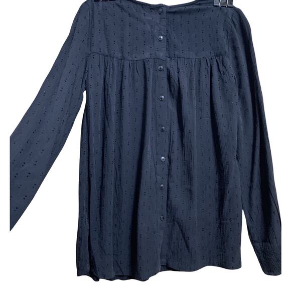 FAT FACE Black Viscose Button Back L/S Peasant Style "ELLEN" Tunic Sz 2 NWT - Picture 12 of 15